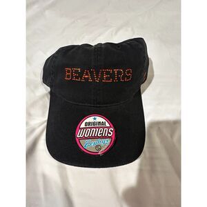 Zephyr Black 'BEAVERS' Baseball Cap with Orange Studs
